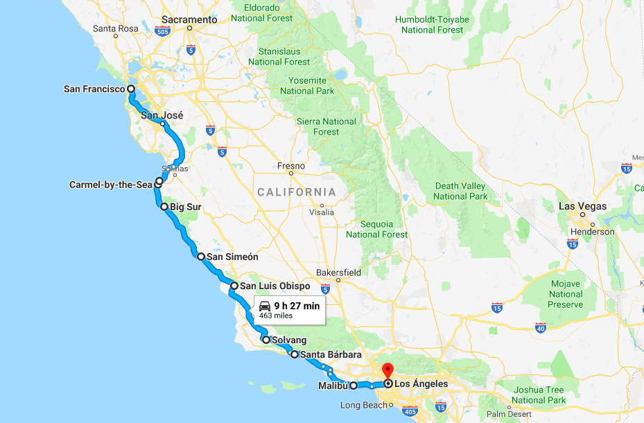 roadtrip por la costa oeste de California